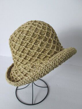 Vintage BETMAR Paper/Straw Cloche Rolled Hem Sun Hat  Women's OS